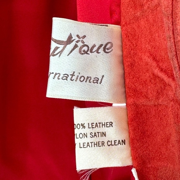 Vintage 70s/80s Suede Bomber Jacket Rust Orange Leather Coat Taiwan | Size M/L - Picture 14 of 15